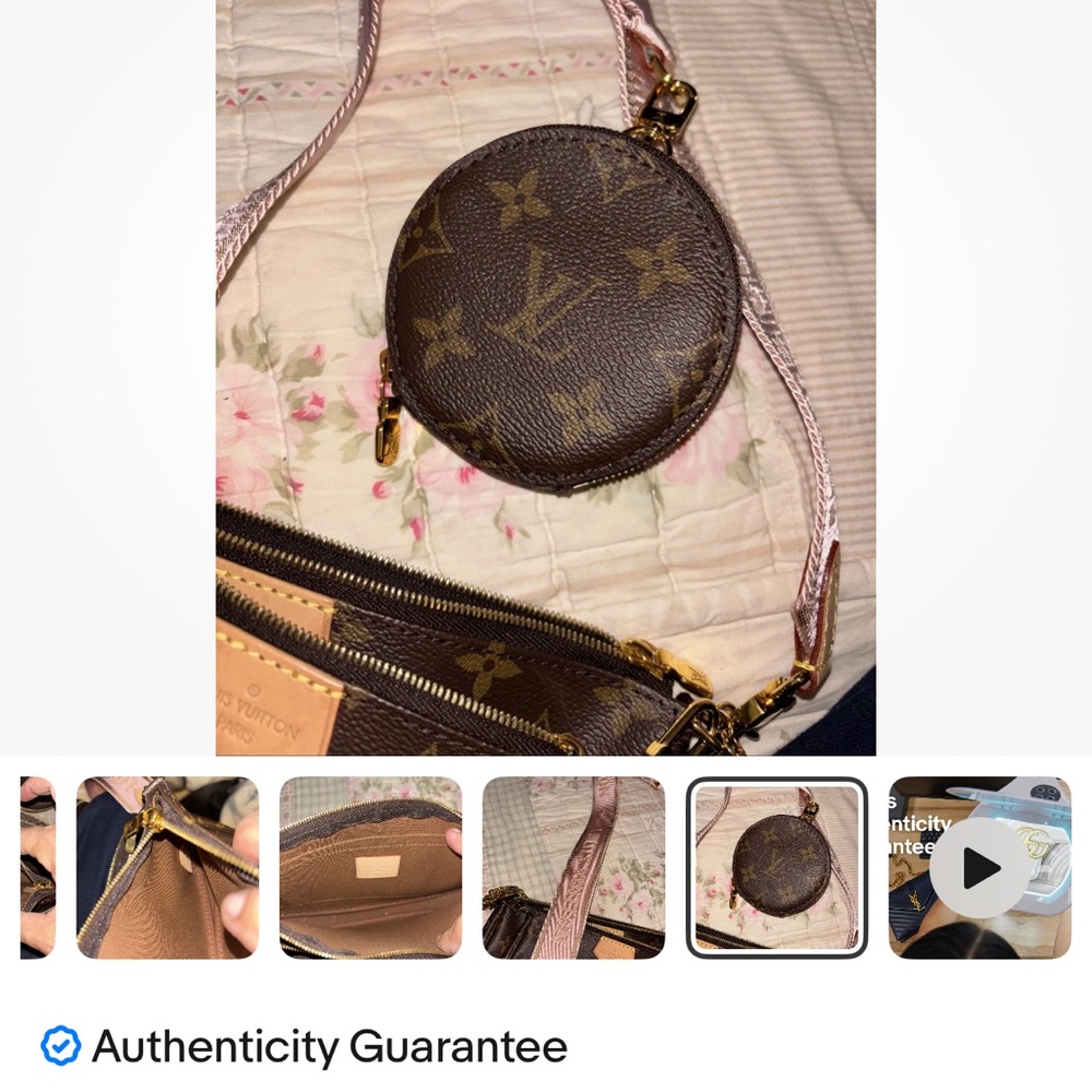 Louis Vuitton Brown and Pink Crossbody Bag with Iconic Monogram - Picture 8 of 10